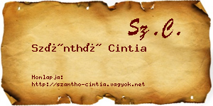 Szánthó Cintia névjegykártya